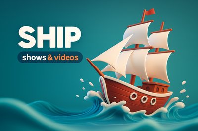 Dynamic 3D Ship Illustration with Wave Effects