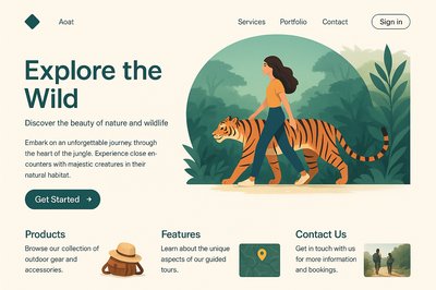 Explore the Wild: Girl Walking with Tiger in Jungle