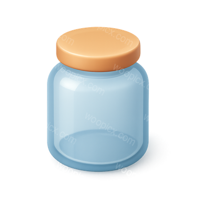 Stylish 3D Jar Icon with Lid in Isometric View