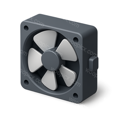 Stylish 3D Cooling Fan Icon with Isometric View