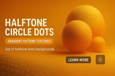 Gradient Halftone Circle Dots Background Design