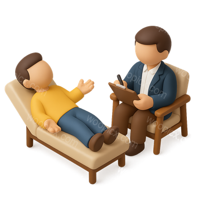 3D Therapist Icon Illustration for Mental Health Representation