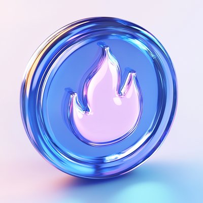 Stylized 3D Icon of a Flame in Vibrant Colors