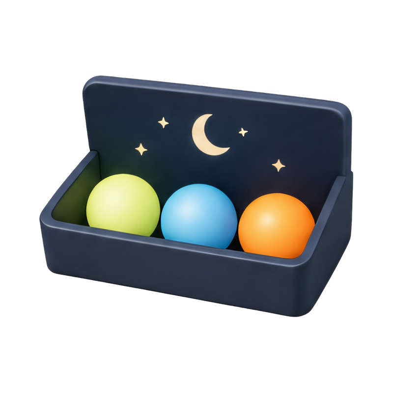 glowing balls in the night