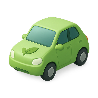 Stylized Green Eco-Friendly Car Illustration