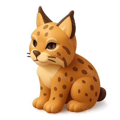 Cute Cartoon Lynx Character Illustration