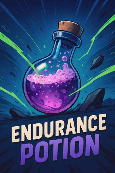 Dynamic Endurance Potion Illustration with Bold Text