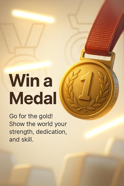 Realistic LinkedIn Carousel Slide on Winning a Medal