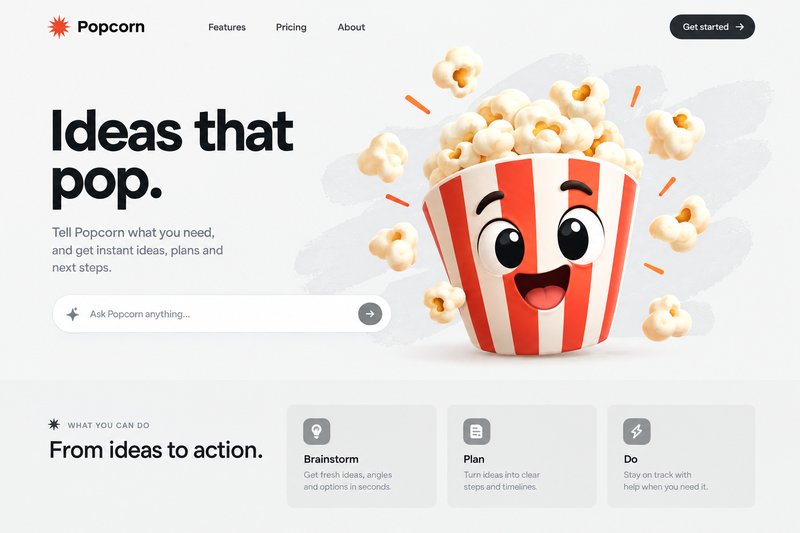 Engaging AI landing page design