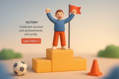3D Illustration Depicting Victory and Achievement
