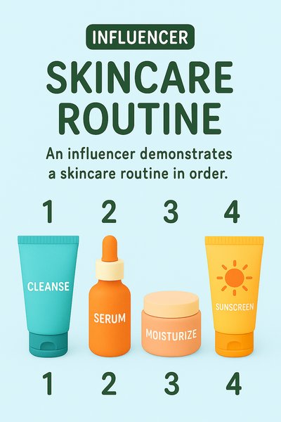 Colorful Skincare Routine Graphic for Influencers