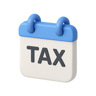 3D Calendar Icon with Tax Reminder Theme