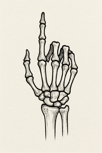 Illustrative Skeleton Hand Gesture Image