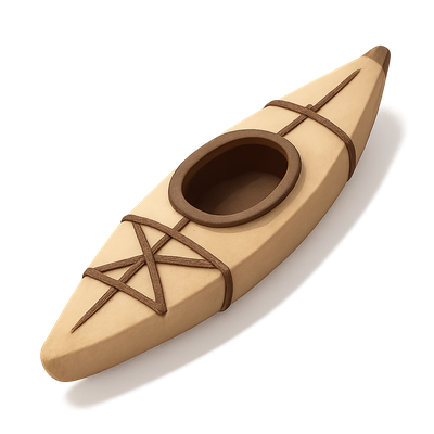 Stylized 3D Kayak Icon with Isometric View