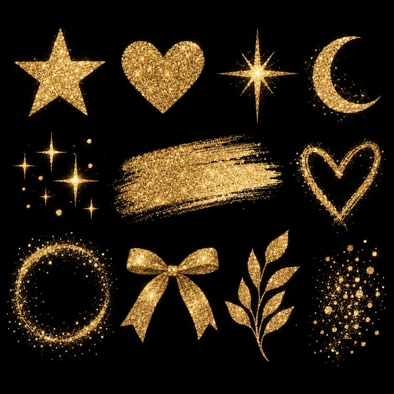 gold glitter design elements
