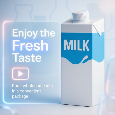 Promotional Product Packaging for Milk with Modern Design