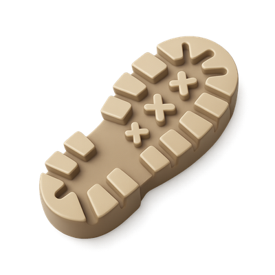 Stylish 3D Boot Print Icon with Isometric Design