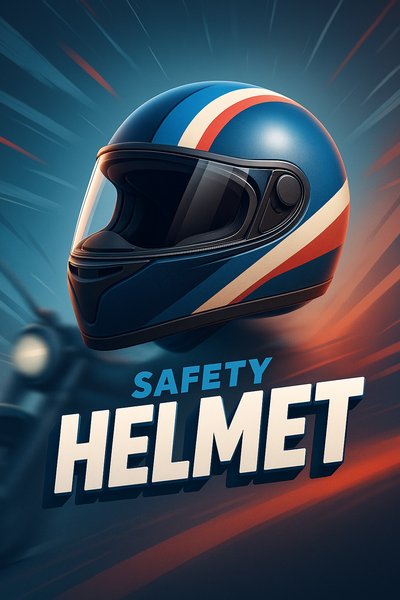 Dynamic Helmet Design with Bold Colors and Composition