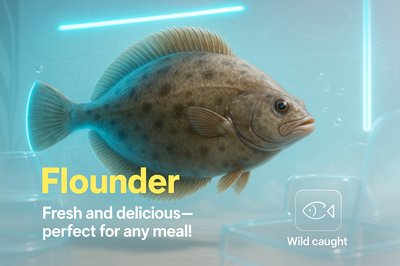 Realistic 3D Render of Flounder Fish for Culinary Promotion