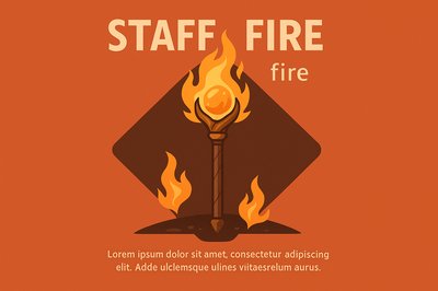 Vibrant Fire Staff Design with Engaging Color Scheme