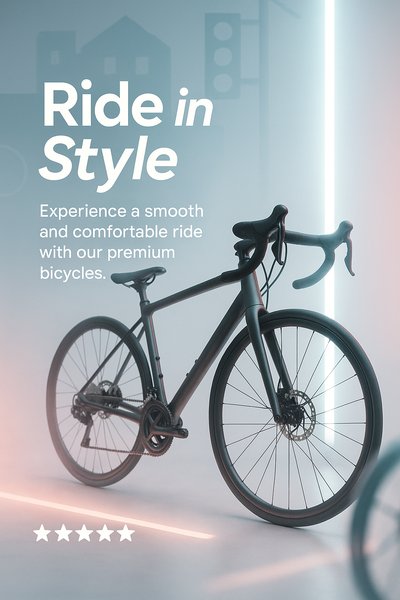 Promotional Bicycle Advertisement with Modern Design