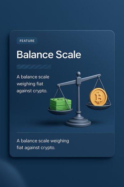 Fiat vs Crypto: A Visual Balance Scale Representation