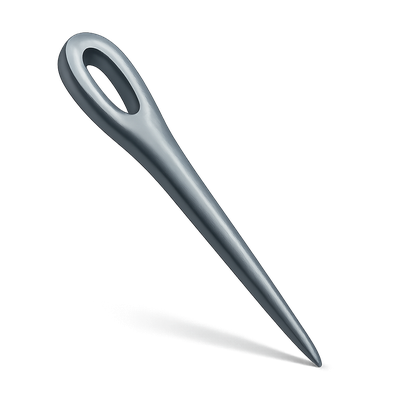 Stylized 3D Needle Icon with Isometric Design