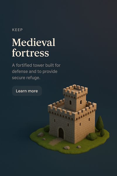 3D Scene of a Medieval Fortress in Distant Perspective