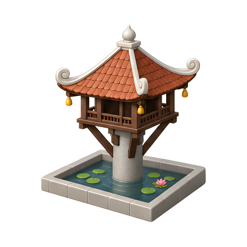 Pillar pagoda on a stone column
