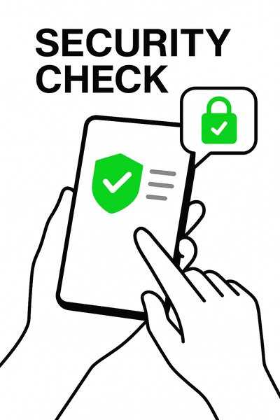 Digital Security Check Illustration with Mobile Device