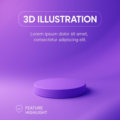 3D Illustration with Minimalist Design for Product Highlight