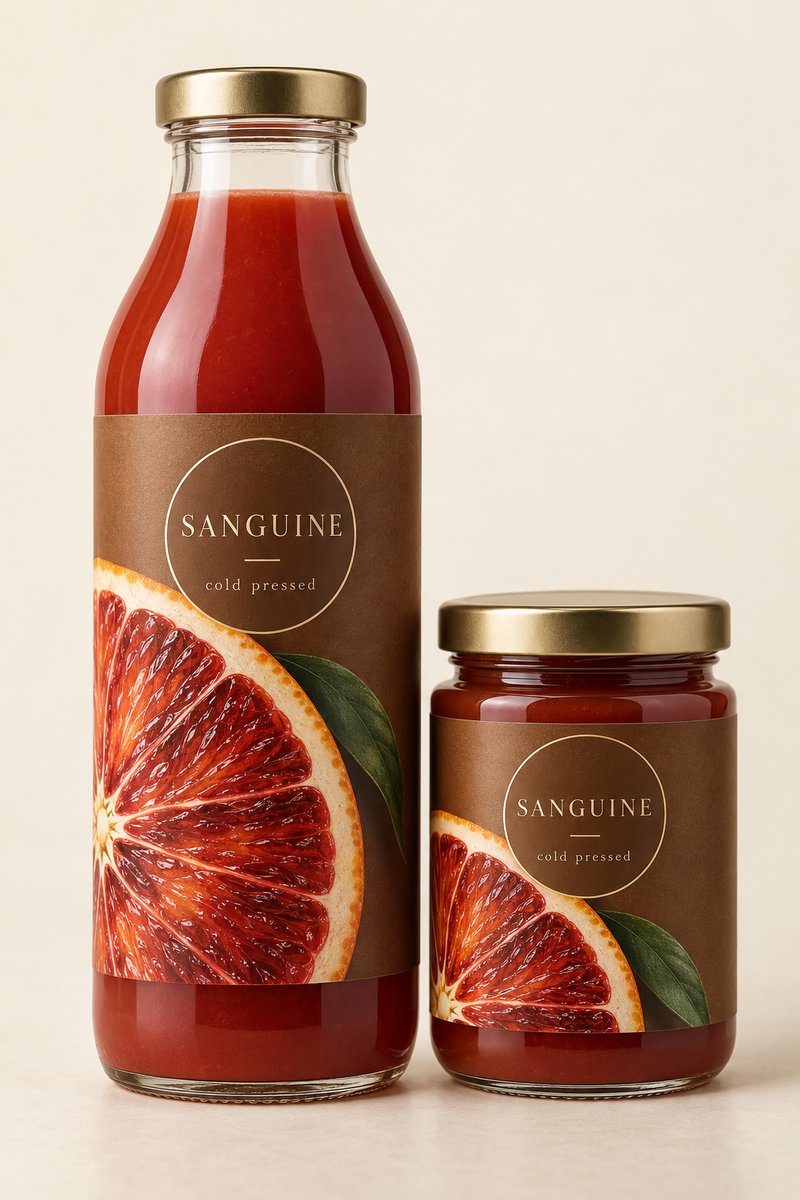 Blood orange juice packaging design