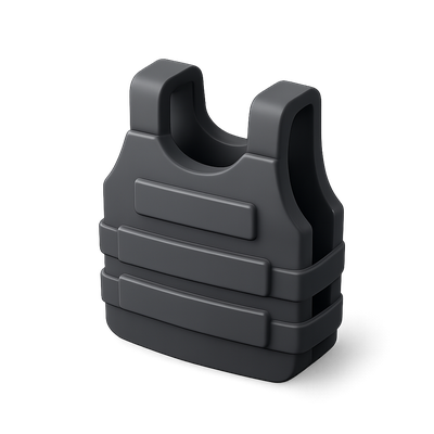 3D Render of a Black Tactical Vest Icon