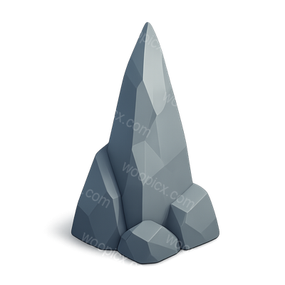 Stylized Pinnacle Rock Icon in 3D Perspective