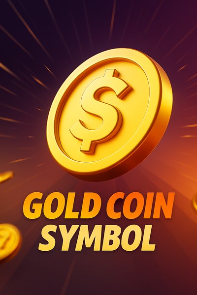 Dynamic Gold Coin Symbol with Vibrant Background