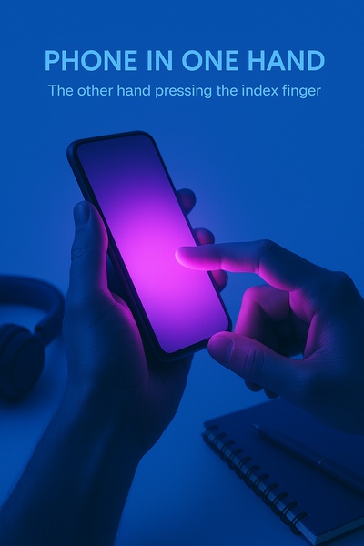 Glowing Neon Fingerpress in Blue