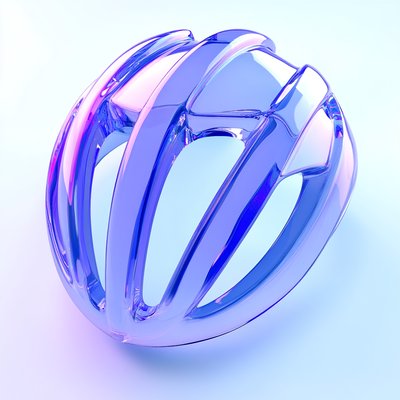 Futuristic Transparent Helmet Design with Gradient Colors