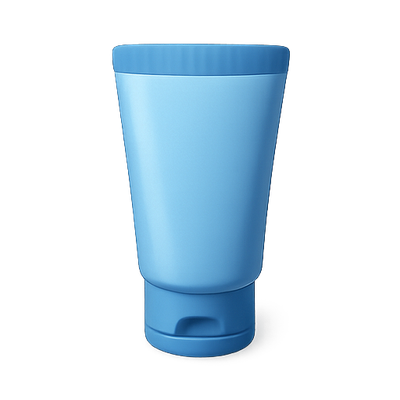3D Render of Blue Cosmetic Tube with Cap