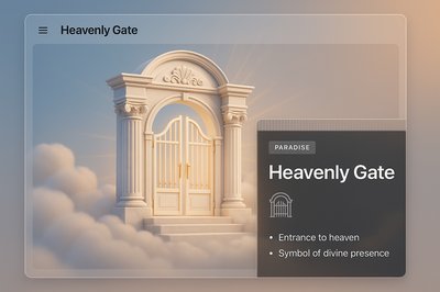 Heavenly Gate 3D Illustration with Transparent Design Elements