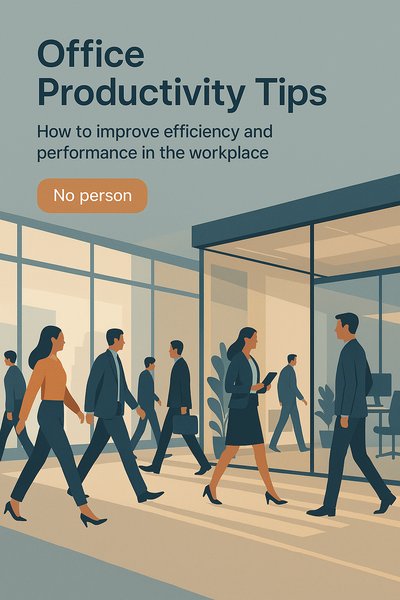 Modern Office Illustration Highlighting Productivity Tips