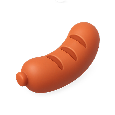 Realistic 3D Render of a Sausage