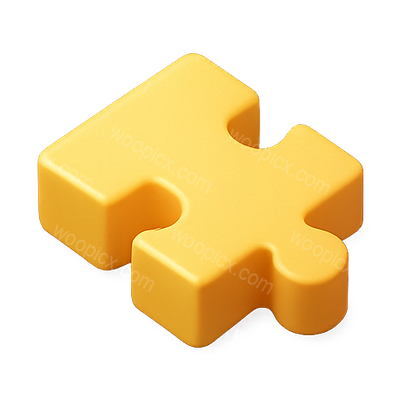 3D Yellow Puzzle Piece Icon for Creative Concepts