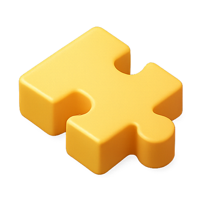 3D Yellow Puzzle Piece Icon for Creative Concepts