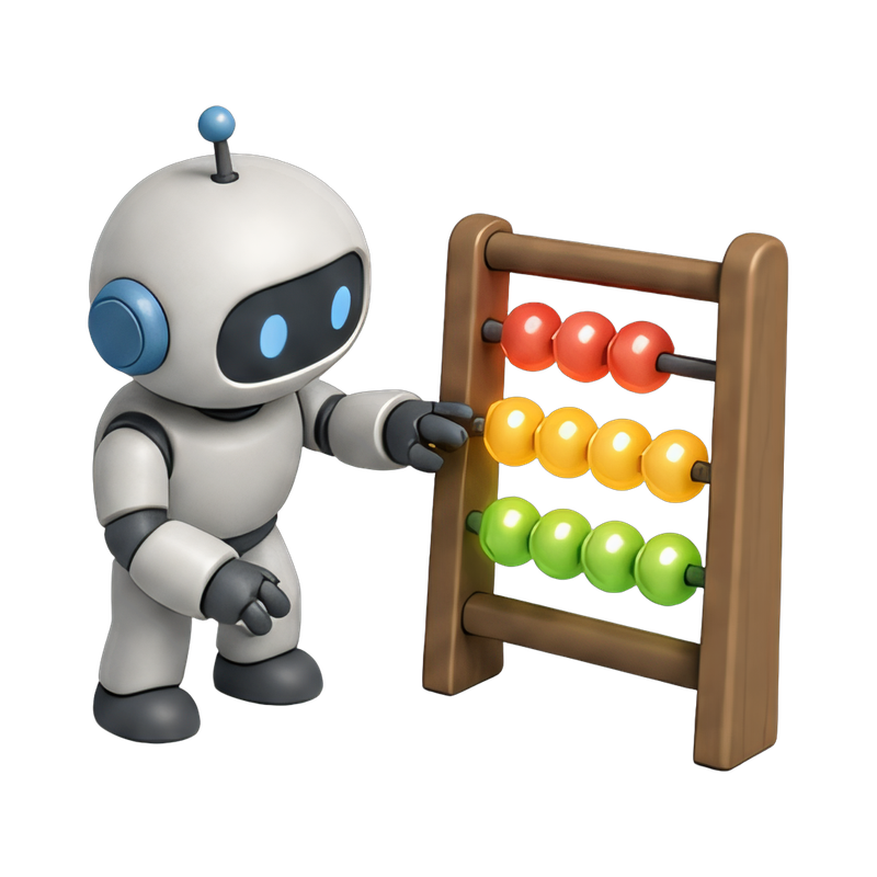 LED robot with abacus