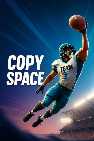 Dynamic Football Catch in Arena - Action-Packed Scene