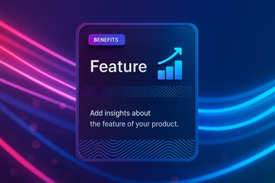 Abstract Neon Background with Glowing Lines and Data Feature Block