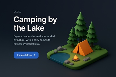 Aerial View of a Cozy Campsite by the Lake