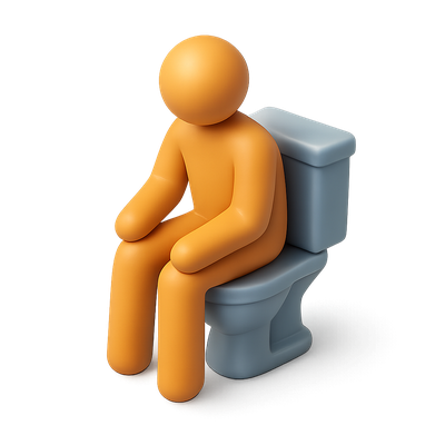 3D Toilet Icon with Isometric View