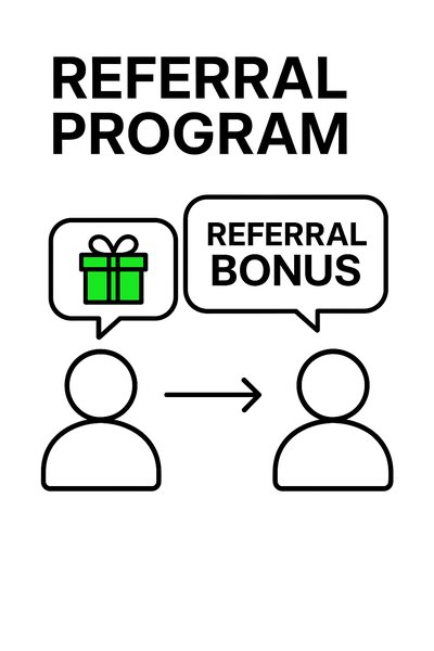 Referral Program Graphic with Simple Iconography