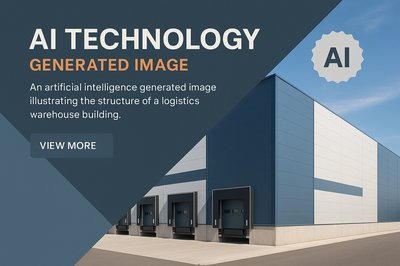 Modern Logistics Warehouse Structure with AI Technology